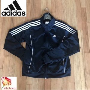 Adidas 3 Stripe Black jacket Size L
